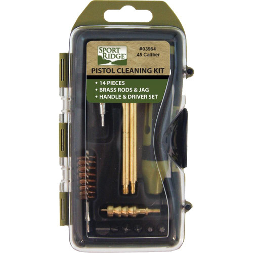 TacShield Sport Ridge Hard Case Pistol Cleaning Kit 14 Piece .45 Caliber