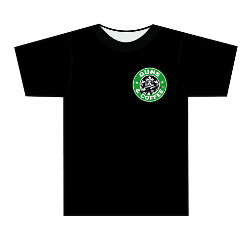 Tuff Products Short Sleeve Graphic Shirt Guns and Coffee Black L