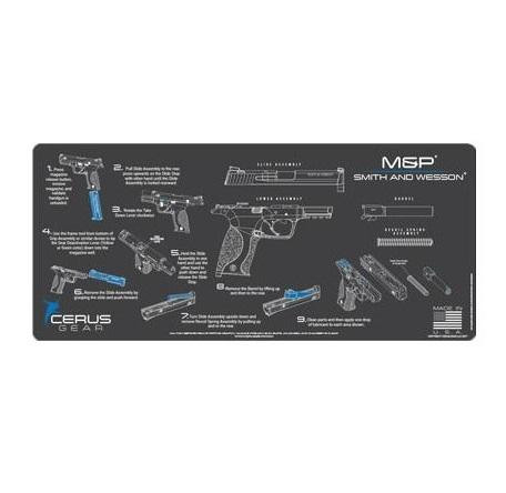 Cerus Gear S&W M&P ProMat Instructional Cleaning Mat 12x27in Charcoal Gray