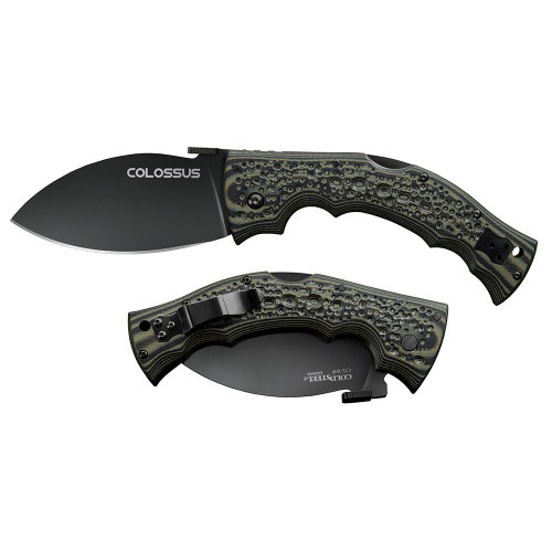 Cold Steel Colossus Folding Pocket Knife 4" Black Leaf Blade G-10 Scales