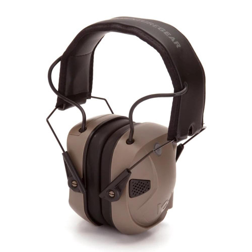 Pyramex Amp BT Electronic Ear Muffs Tan 26dB NRR Quad Microphone Bluetooth