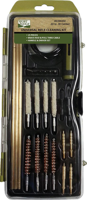 TacShield Sport Ridge 25pc Rifle Cleaning Kit with Brass Rods and Hard Case