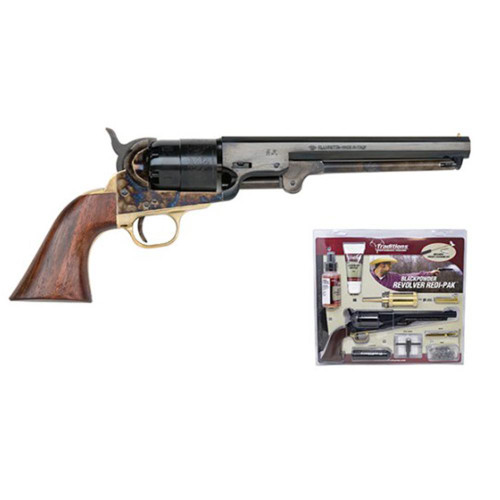 Traditions Redi-Pak 1851 Navy .44 Cal Muzzleloader Handgun 7.5" Barrel Walnut Grip