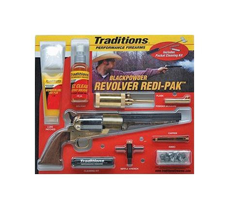 Traditions Redi-Pak 1858 Army .44 Cal Black Powder Revolver 8" Barrel Walnut Grip