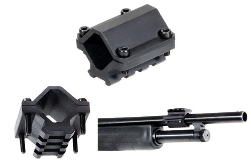 Leapers UTG Paintball Rail Barrel Mount  Universal Shotgun - 3 Slot - Single-rail