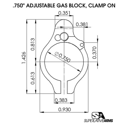 AR-15 Adjustable Clamp-On Gas Block 850011846421