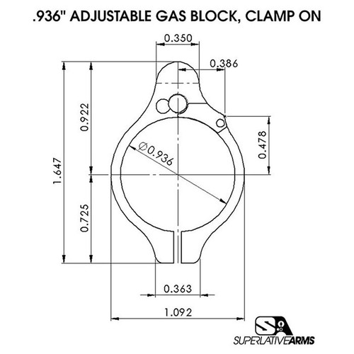 AR-15 Adjustable Clamp-On Gas Block 850011846490