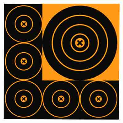 Birchwood Casey Big Burst Bull's-Eye Shooting Targets 8" Orange Black 3-Sheet