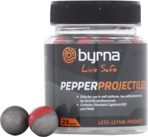 Byrna Pepper Launcher Projectiles 25 Count Tub .68 Cal