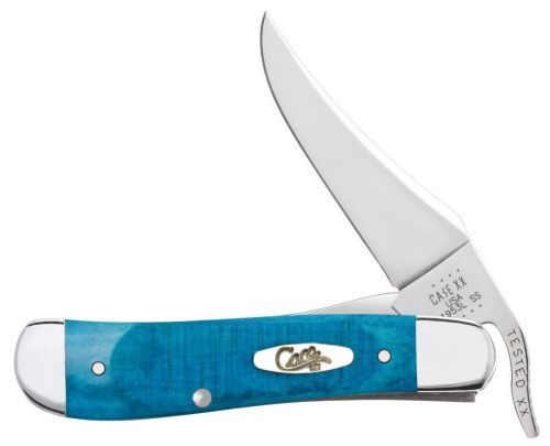 Case Caribbean Blue Bone Sawcut Russlock Traditional Folding Knife