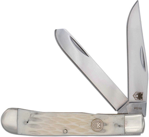 CobraTec Trapper G-10 White Bone Two Blade Stainless Slip Joint Pocket Knife