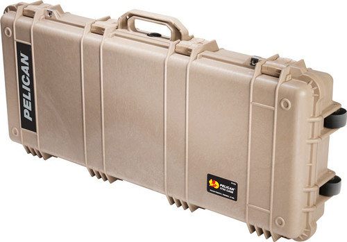 Pelican 1700 Watertight Wheeled Tan Gun Case 3-Piece Foam 34" Capacity