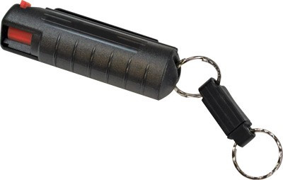 PSP Black Hard Case Pepper Spray QR Keychain 0.5 oz Maximum Strength