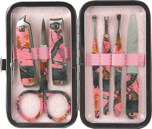 Rivers Edge Women's Pink Camo Manicure Set 7 Piece