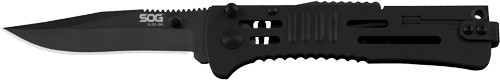 SOG Slim Jim Black TiNi Clip Point Folding Knife with Pocket Clip