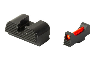 Zaffiri Precision Fiber Optic Sight Set, Fits Glock, Red Fiber Optic, Black Housing HD.Sights