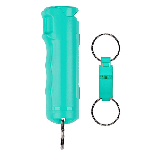 SABRE Mint Finish Pepper Gel and Whistle Keychain Combo, 0.54oz, 12-Foot Range