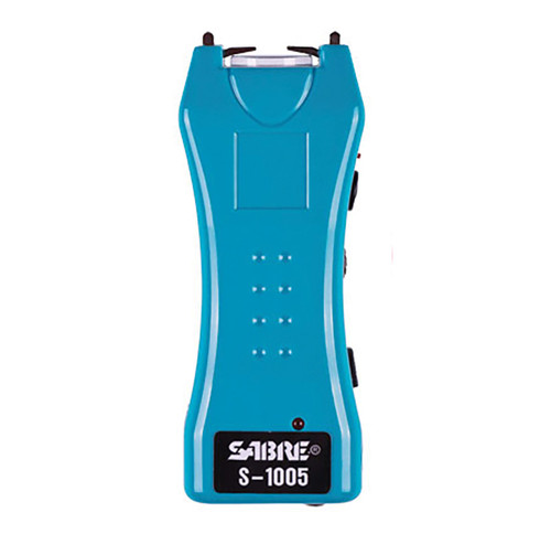 SABRE Rechargeable Teal Mini Stun Gun with Flashlight and Holster, 1.60uC