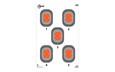 Allen EZ Aim 50-Sheet 5-Spot Targets, 23"x35", Orange and Gray, Heavy Paper 15754