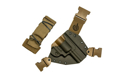 GunfightersINC Kenai Right Hand Chest Holster Smith & Wesson L-Frame Revolver Gray Kydex Shell Coyote Brown Harness KN-SWL-040221