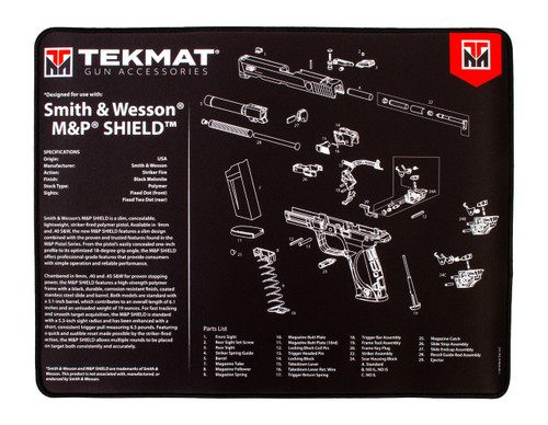 TekMat M&P Shield Ultra 20 Gun Cleaning Mat 15"x20" with Small Microfiber Towel, Packed in Tube TEK-R20-SW-MP-SHIELD