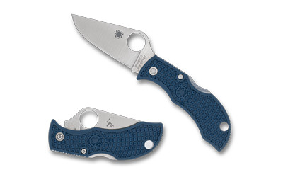 Spyderco Manbug CPM SPY27, 1.96" Drop Point Blade, Cobalt Blue FRN, Keychain Size, Back Lock