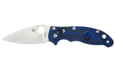 Spyderco Manix 2 CTS BD1N Folding Knife 3.37" Drop Point Translucent Blue Handle C101PBL2