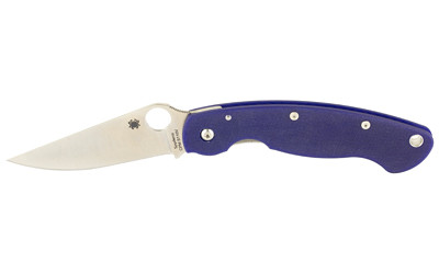 Spyderco Military Folding Knife Dark Blue G-10 Handle, 4" CPM-S110V Plain Edge C36GPDBL