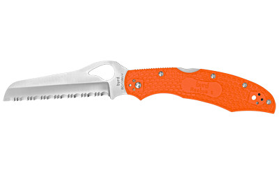 Spyderco Byrd Cara Cara 2 Rescue BY17SOR2, 3.91" Serrated Folding Blade, Lightweight Orange