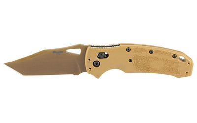 Hogue SIG K320 M17 M18 Folding Knife, 3.5" Tanto CPM-S30V, Coyote Tan PVD Finish, Ambidextrous ABLE Lock 36361