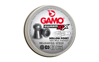 Gamo Swarm 10X .22 Hollow Point Lead Airgun Pellets, 250-Count Tin, 15.43 Grain