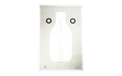 Action Target FBI Q Silhouette Target with Vital Anatomy V2, 23"x35", Black/White/Gray, 100-Count