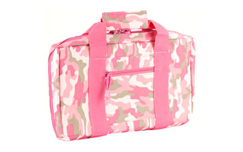 NcSTAR Discreet Pistol Case, Nylon, Pink, Two Padded Handgun Compartments, Six Elastic Magazine Loops, Carry Handle CPP2903