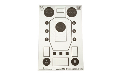 Action Target Multi-Purpose V3 Training Shooting Target, 23"x35", Black and White, 100-Pack M3-MK3-100