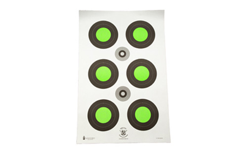 Action Target Trident Concepts Fluorescent Green Bull's-Eye Target, Green and Black, 100 Per Box TCT-MK3-MOD2-100