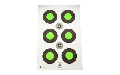 Action Target Trident Concepts Bull's-Eye Target, Fluorescent Green and Black, 100 Per Box TCT-MK3-MOD2-100