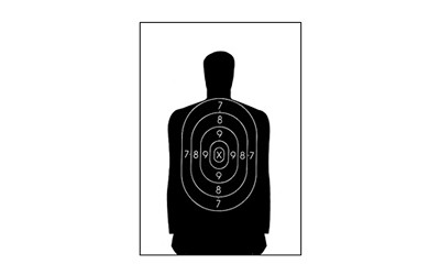 Action Target 25 Yard B-27 Police Silhouette Reduction Qualification Target, 17.5"x23", 100-Pack B-34-100