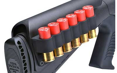 Mesa Tactical SureShell 6-Shell Shotshell Carrier for Urbino Cheek Riser, 12 Gauge, Aluminum, Black 90150