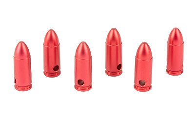 Birchwood Casey 9MM DURACAP Training Rounds, Aluminum Anodized Finish, Red, 6-Pack BC-DCTR-9MM