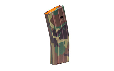 DURAMAG 30 Rd AR-15 Magazine, 5.56 NATO/.223 Rem, Orange Follower, M81 Camo Anodized 302300M81178CPD