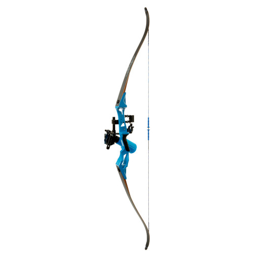 Fin Finder Bank Runner RH Bowfishing Recurve Bow Package Blue 35 lbs.