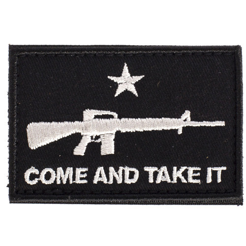 Come and Take It AR Black Velcro Patch Morale Flag