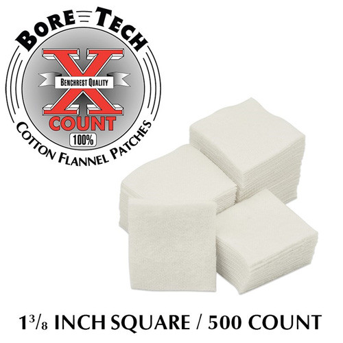 Bore Tech 1 3/8 Inch Square Firearm Cleaning Patches - Bag of 500