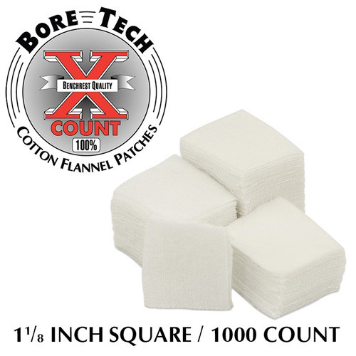 Bore Tech 1 1/8 Inch Square Firearm Cleaning Patches - Bag of 1000