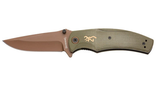 Browning Trailside EDC Assisted Opening Knife 3.5in Drop Point D2 Steel Blade
