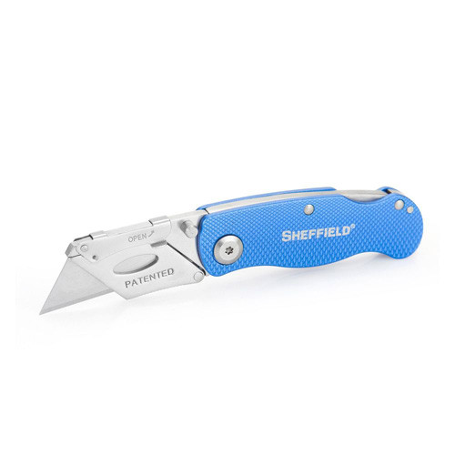 Sheffield Ultimate Lock Back Utility Knife 6in Overall Aluminum Handle Pocket Clip