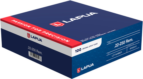 Berger/Lapua Unprimed Cases 22-250 Rem Rifle Brass 100/Box