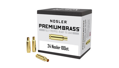Nosler 10085 Premium Unprimed Brass Cases 24 Nosler Rifle 100/Box