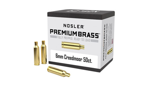 Nosler 10229 Premium Unprimed Brass Cases 6mm Creedmoor Rifle 50/Box
