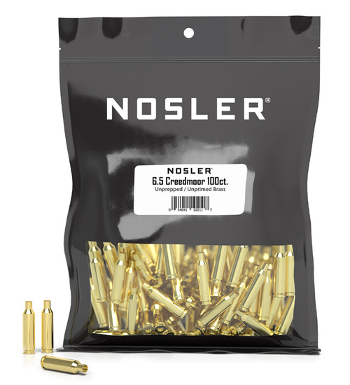 Nosler 10211 Premium Unprimed Brass Cases 6.5 Creedmoor Rifle 100/Box